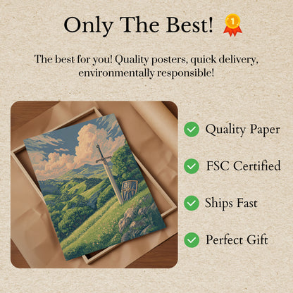 Plakat Krajobraz ze Średniowiecznym Mieczem