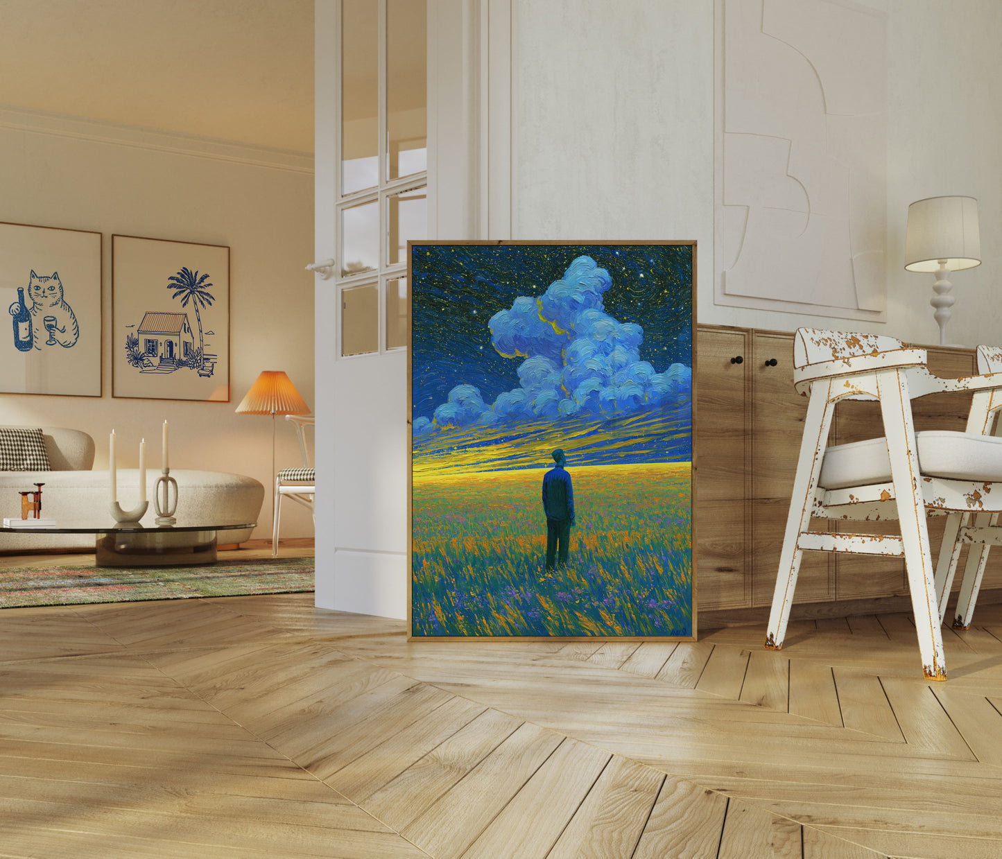 Mand i stjernefyldt mark plakat