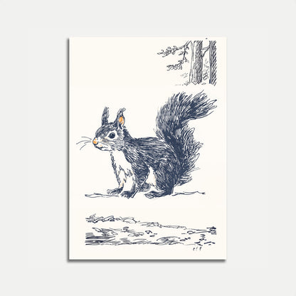 Manifesto dello Scoiattolo nella Foresta