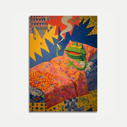 Funky Frog Abstract Art Poster