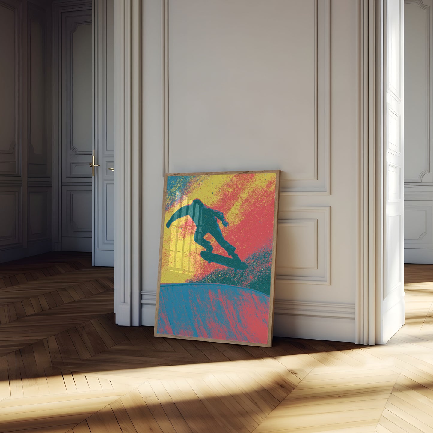 Surfer Riding Ocean Wave Poster