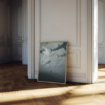 Póster de tiburones sobre Lone Walker