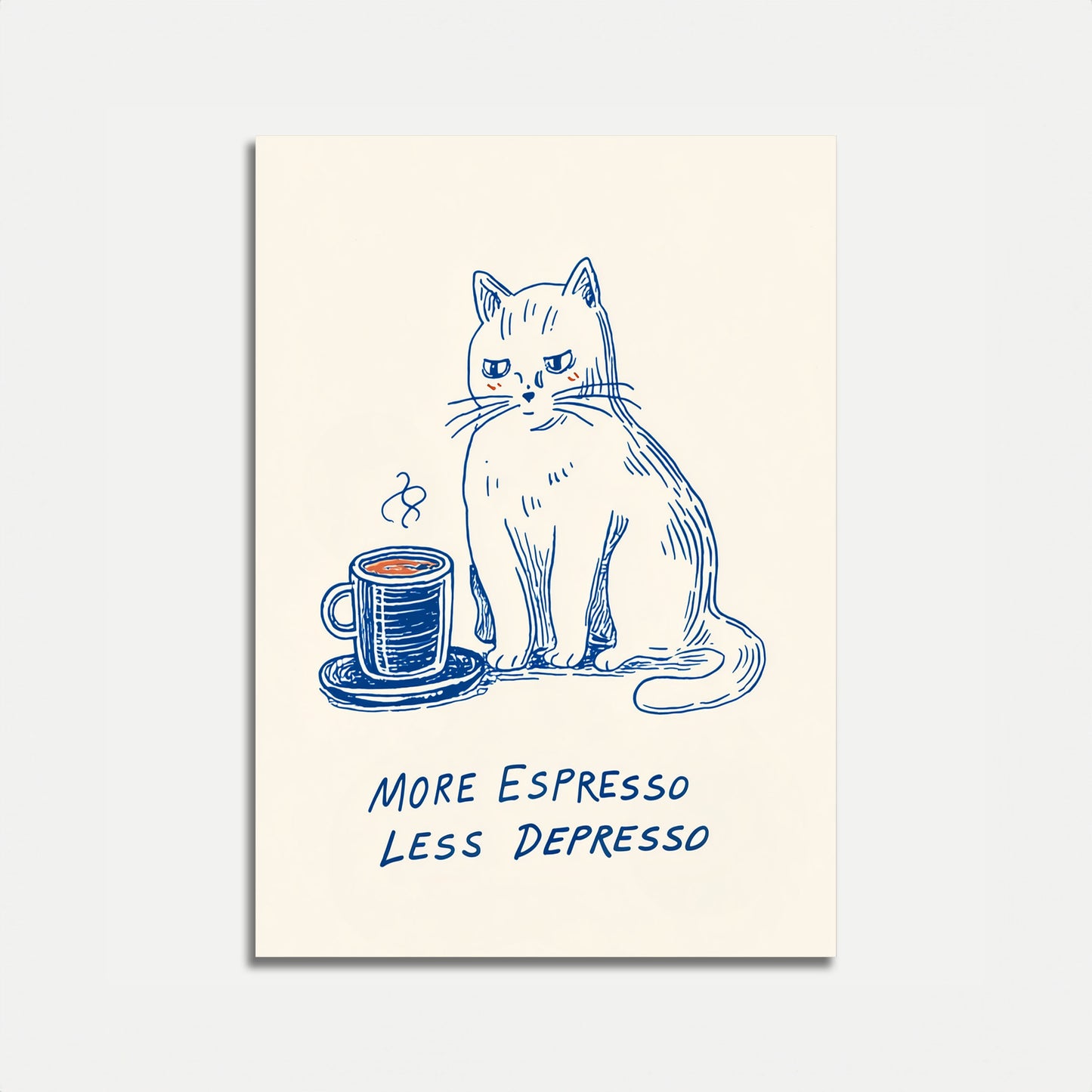 Espresso Cat Mood Poster