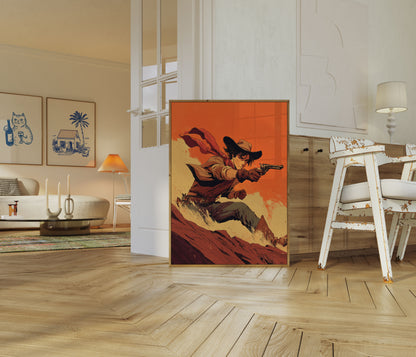 Wild West Gunslinger Action Poster