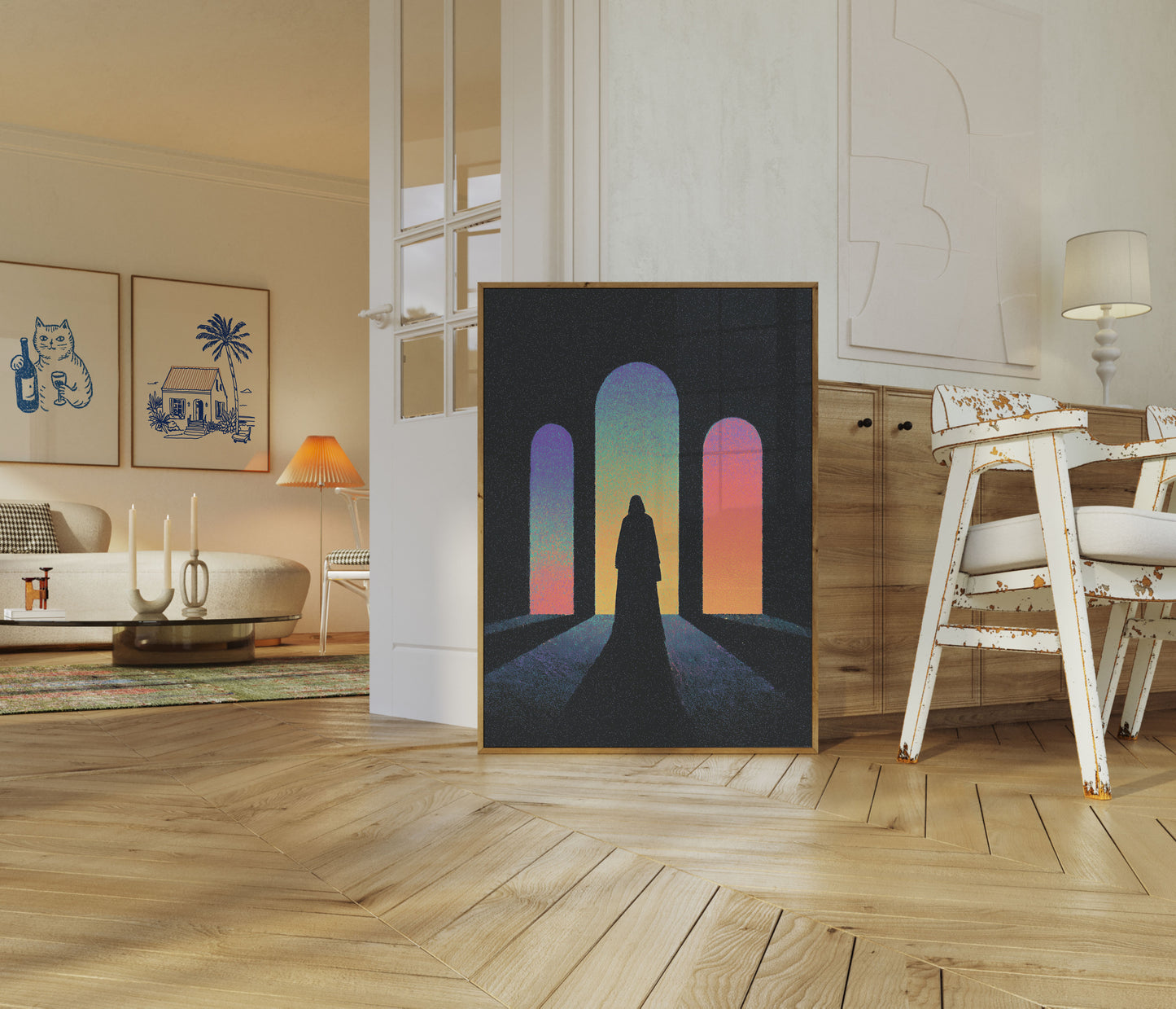 Viaje Espiritual a Través de Arcos Póster
