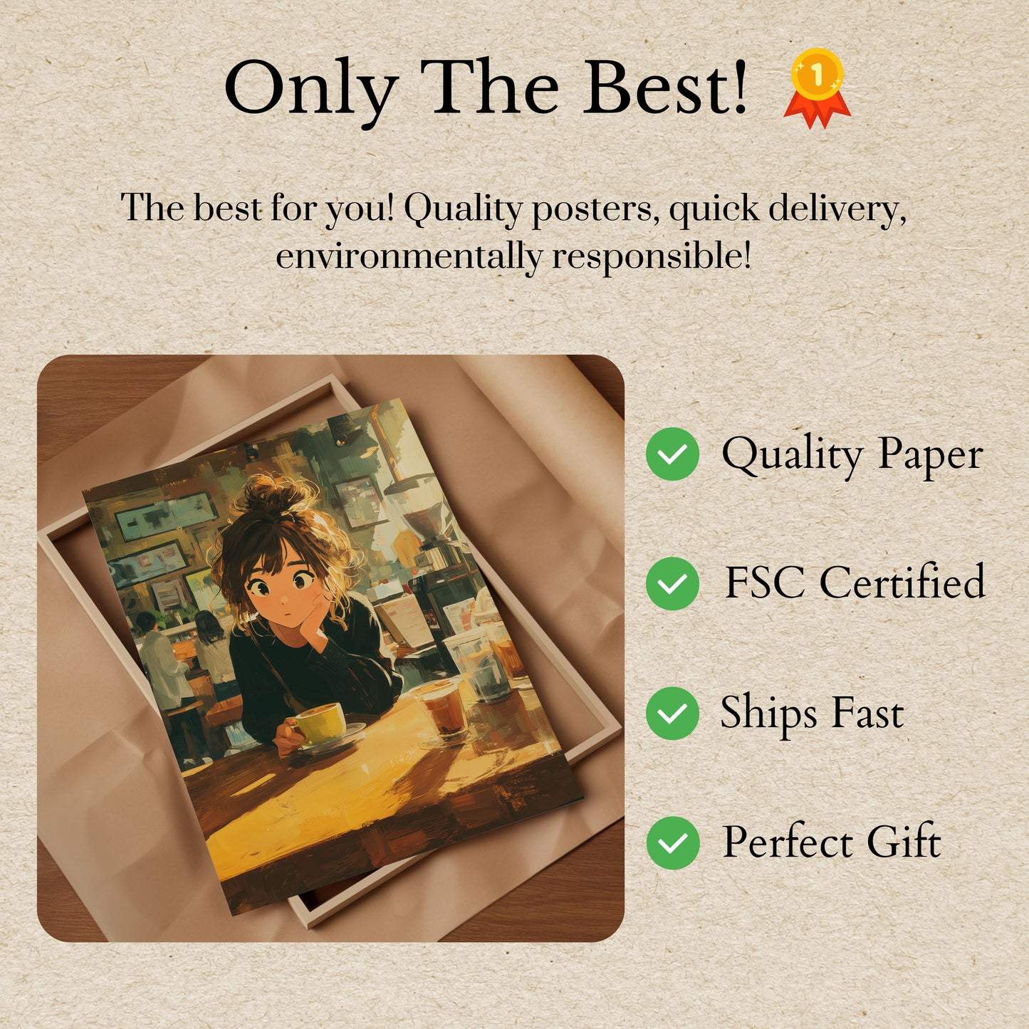 Cozy Coffee Shop Moment Poster