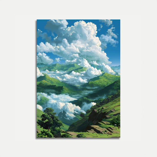 Majestic Mountain Cloudscape Poster