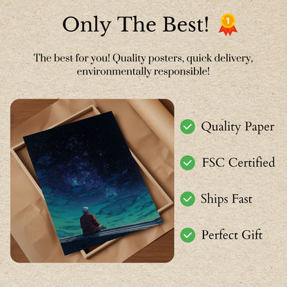 Starry Night Contemplation Poster