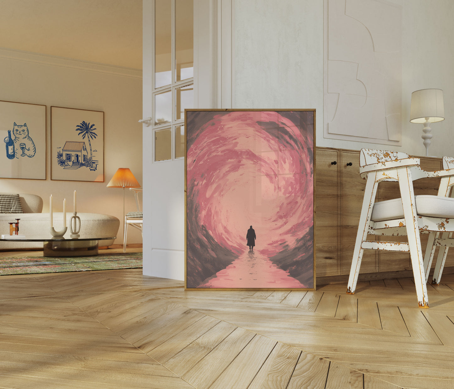 Ethereal Journey into Crimson Poster
