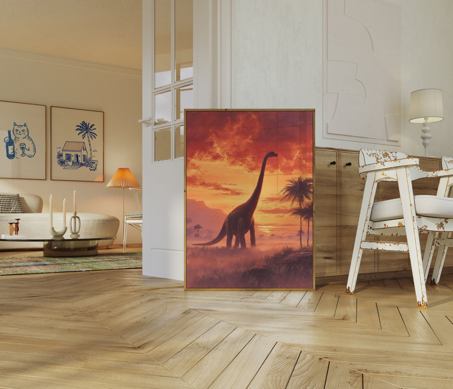 Sunset Brachiosaurus Prehistoric Poster