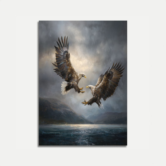 Majestic Eagles in Flight Poster