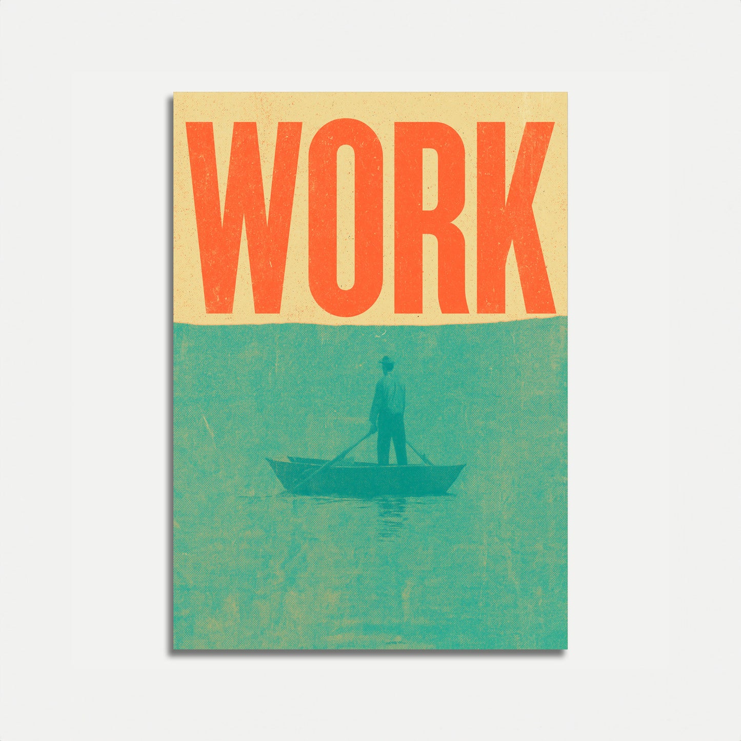 Poster Uomo al Lavoro in Barca