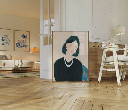 Elegant Pearl Portrait Poster