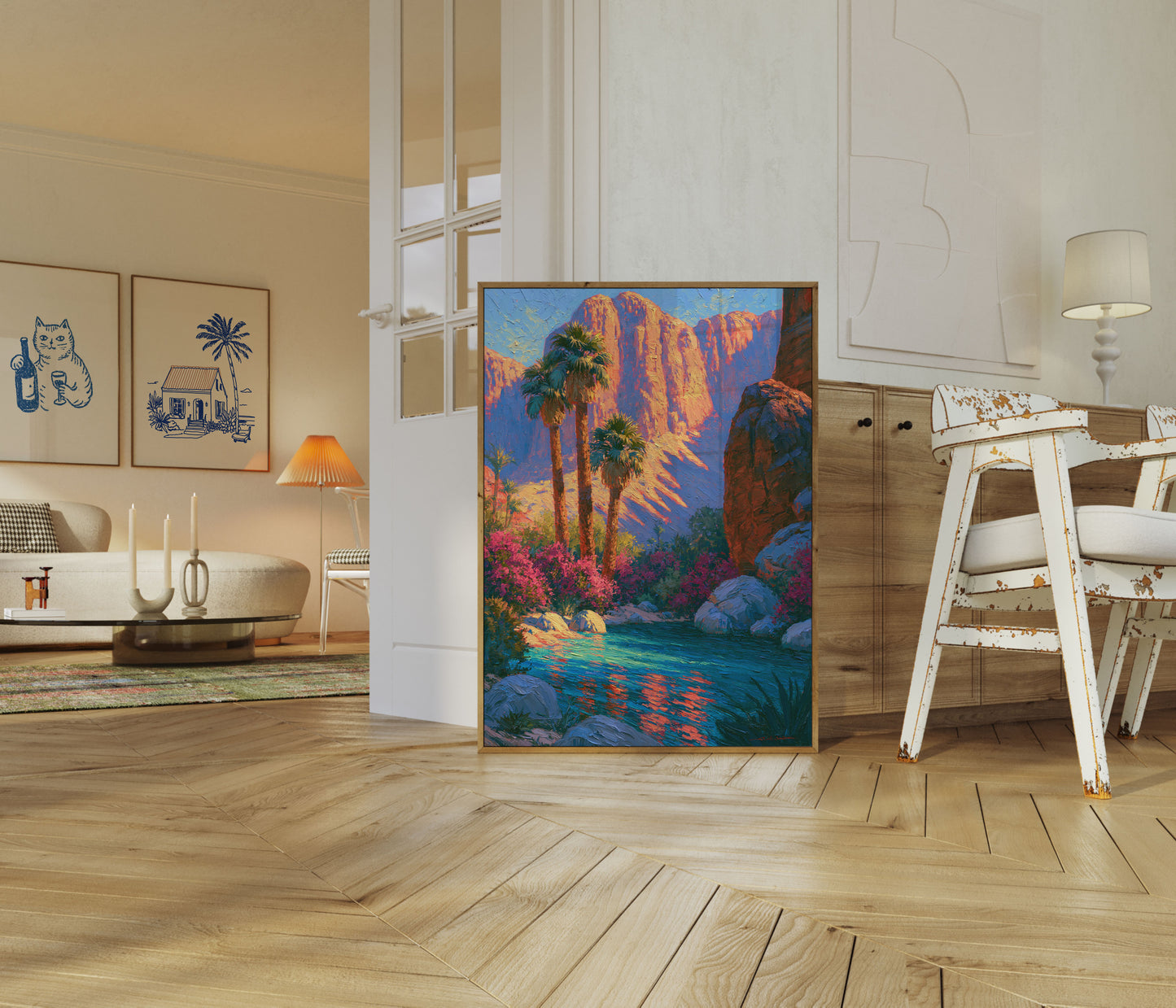 Desert Oasis Canyon Landscape Poster