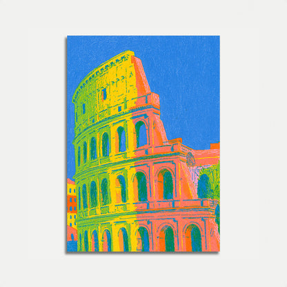 Buntes Kolosseum Rom Plakat