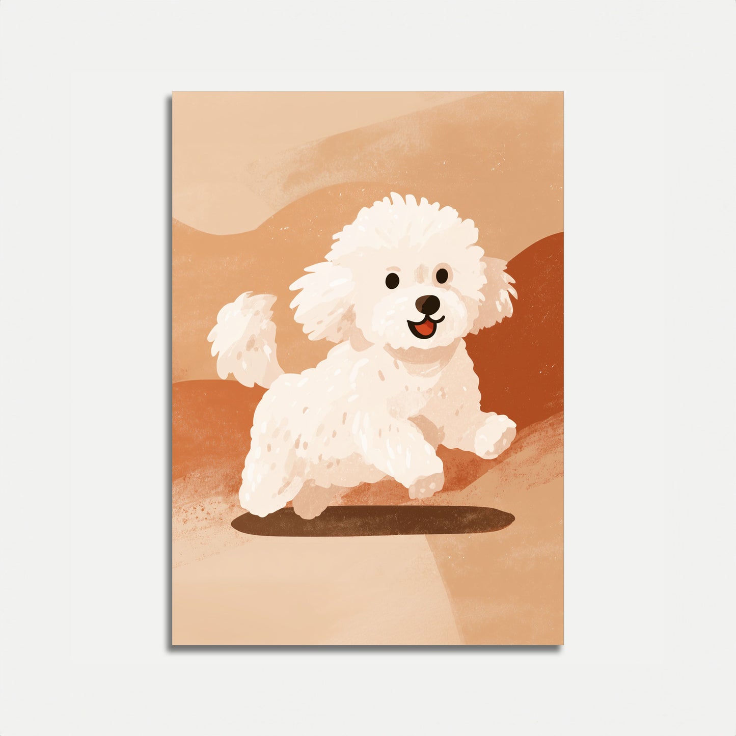Surfing Bichon Frise Dog Poster