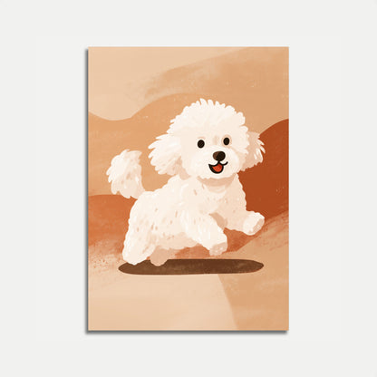 Surfing Bichon Frise Dog Poster