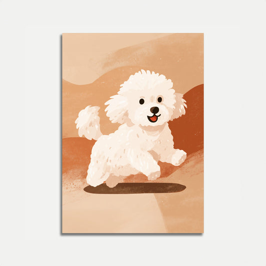 Surfende Bichon Frise Hond Poster