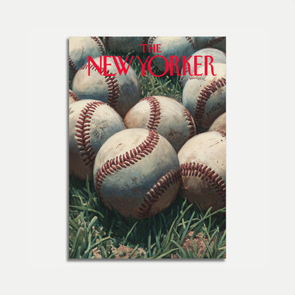 Vintage Baseball New Yorker Poster
