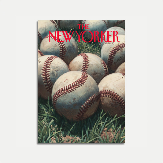 Vintage Baseball New Yorker Poster