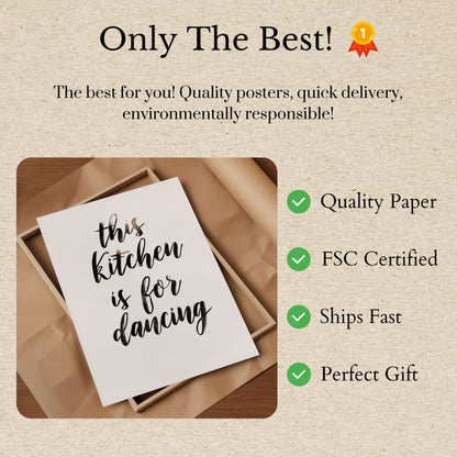 Dancing Kitchen Typography Poster