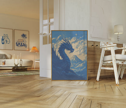 Majestic Dragon Mountain Poster