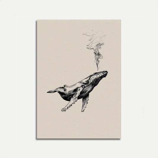 Floating Whale Ethereal Art Poster