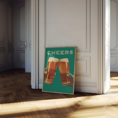 Vintage Cheers Beer Toast Poster
