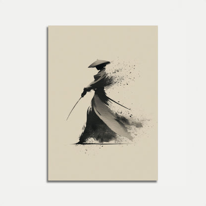 Samurai Ånd Akvarel Plakat