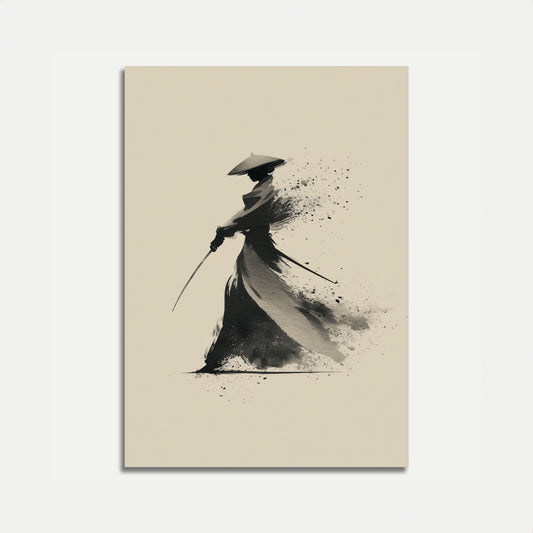 Samurai Ånd Akvarel Plakat