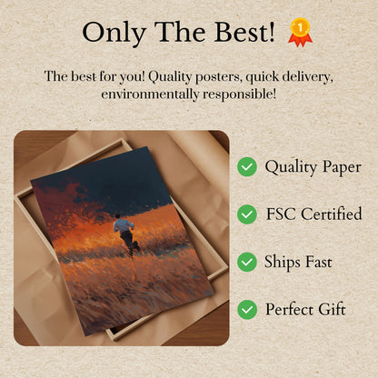 Man Running Through Fire Poster