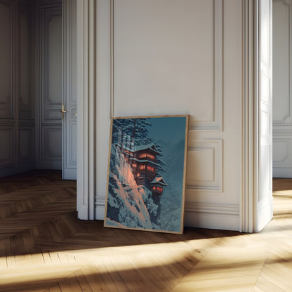 Pôster de Noite de Inverno em Cabana de Montanha