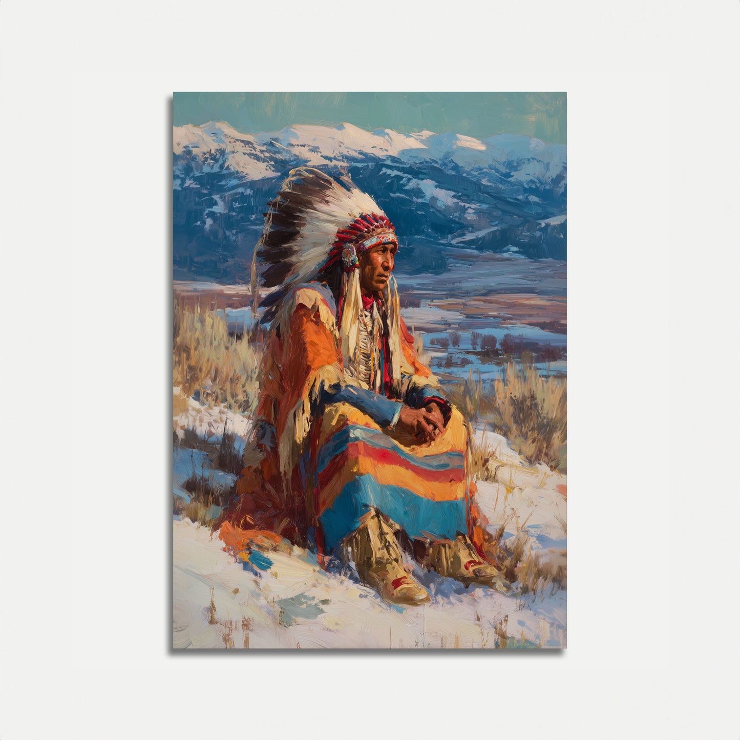 Mountain Chief Winter Scene Poster