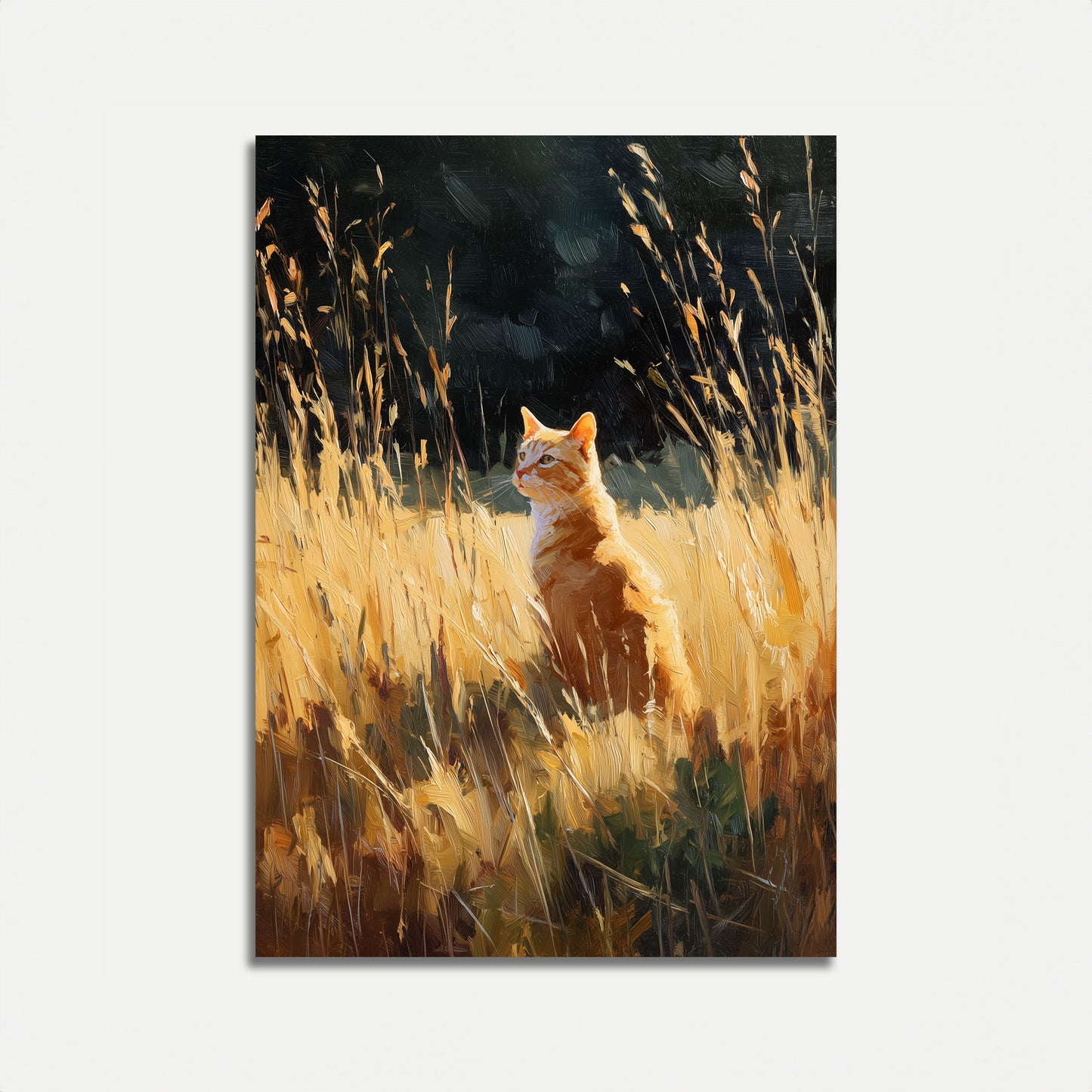 Ginger Cat in Golden Fields Poster