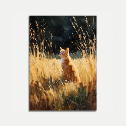 Ginger Cat in Golden Fields Poster