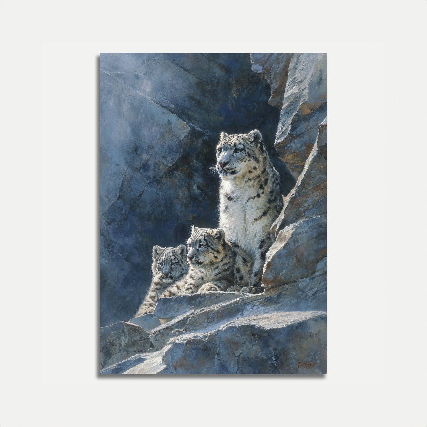 Sneeuwluipaard Familie Bergposter