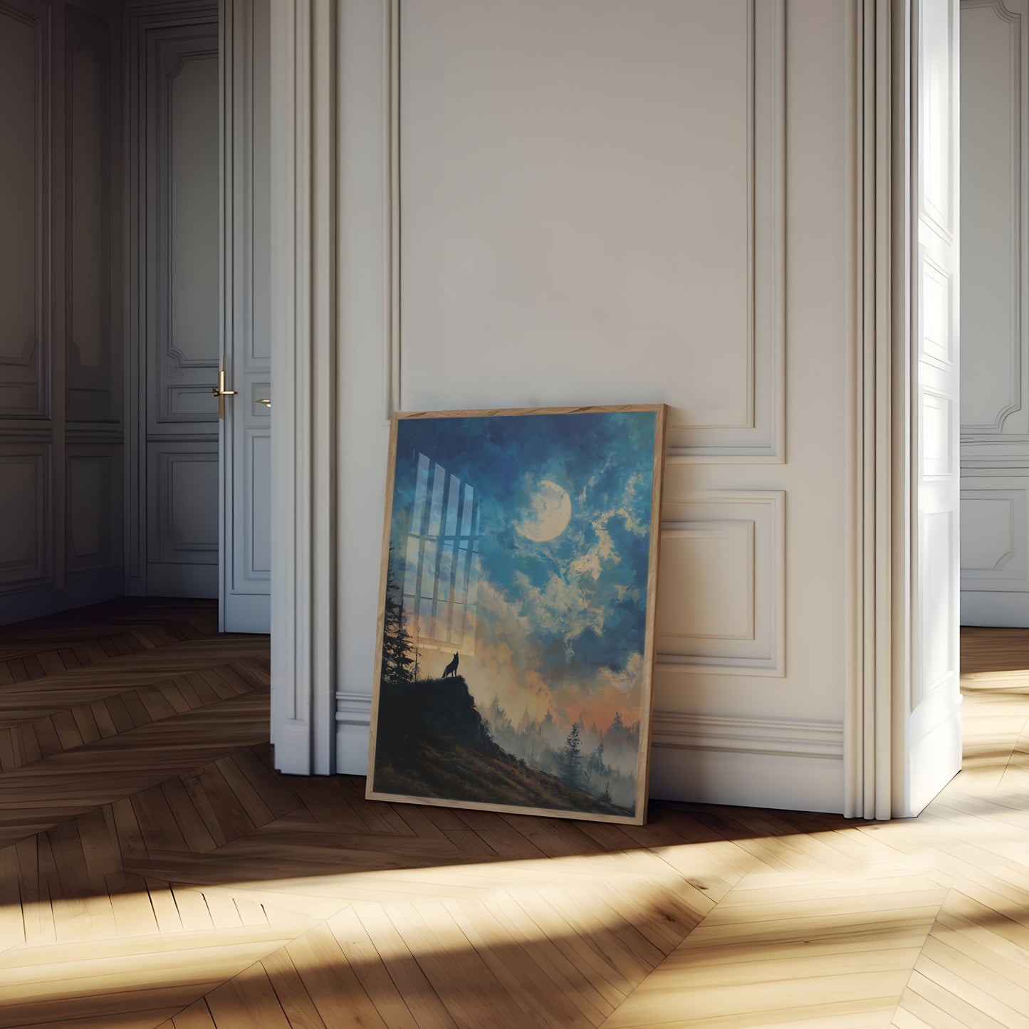 Moonlit Wolf Wilderness Poster