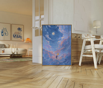 Dreaming Through Moonlit Clouds Poster