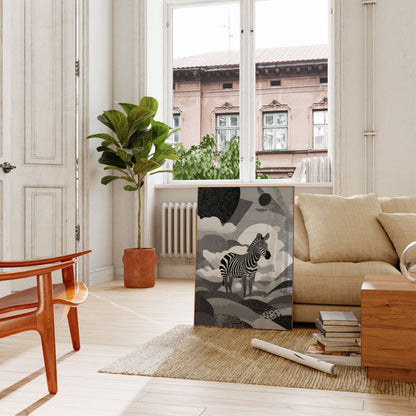 Monochrome Zebra Geometric Poster