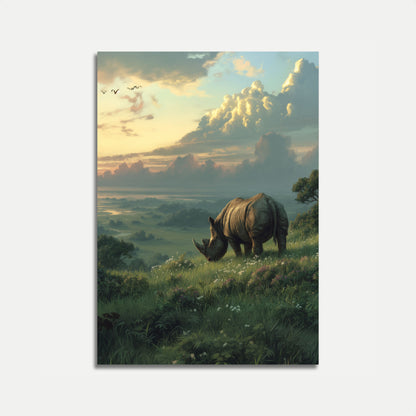 Majestic Rhino Wilderness Poster