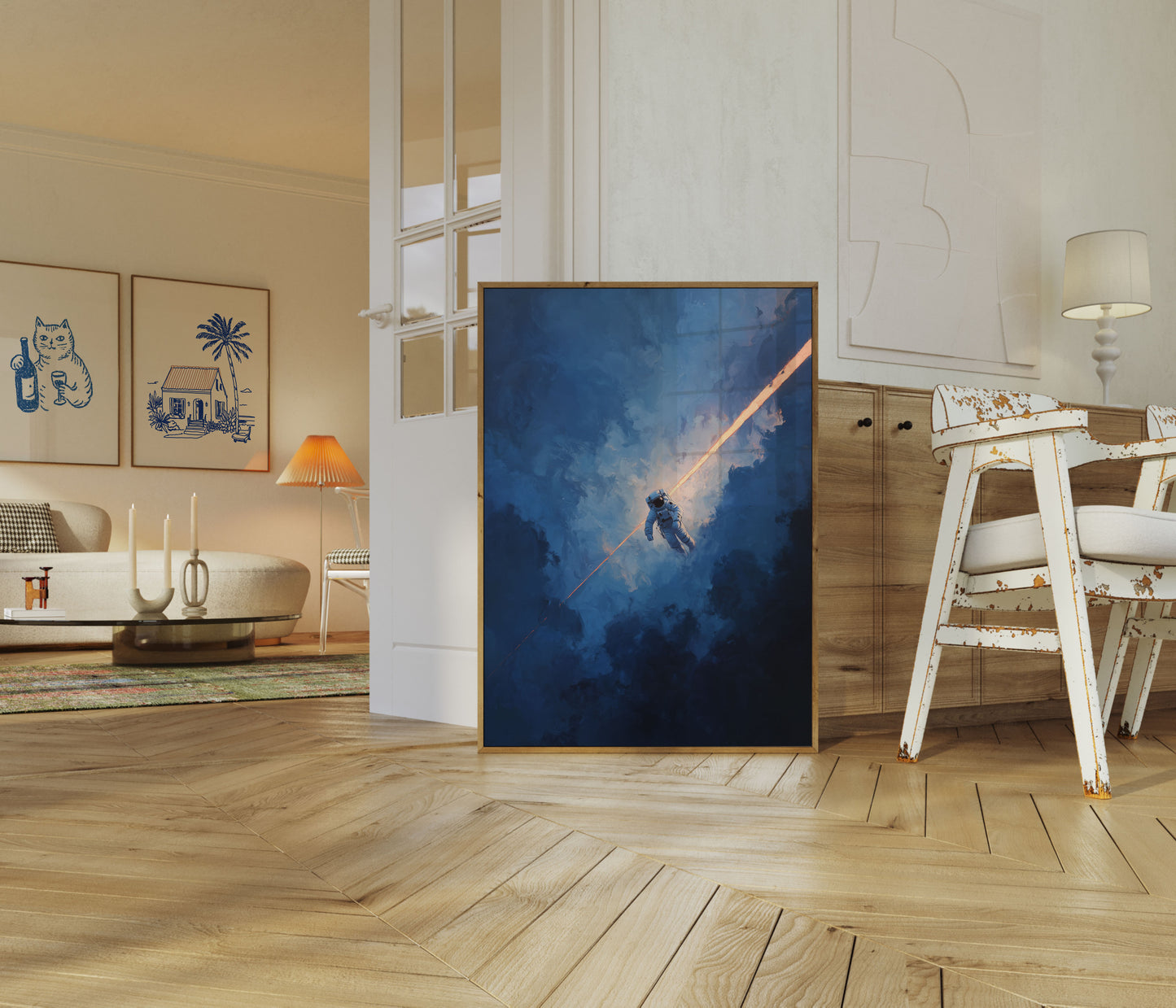 Astronaut Light Bridge Poster