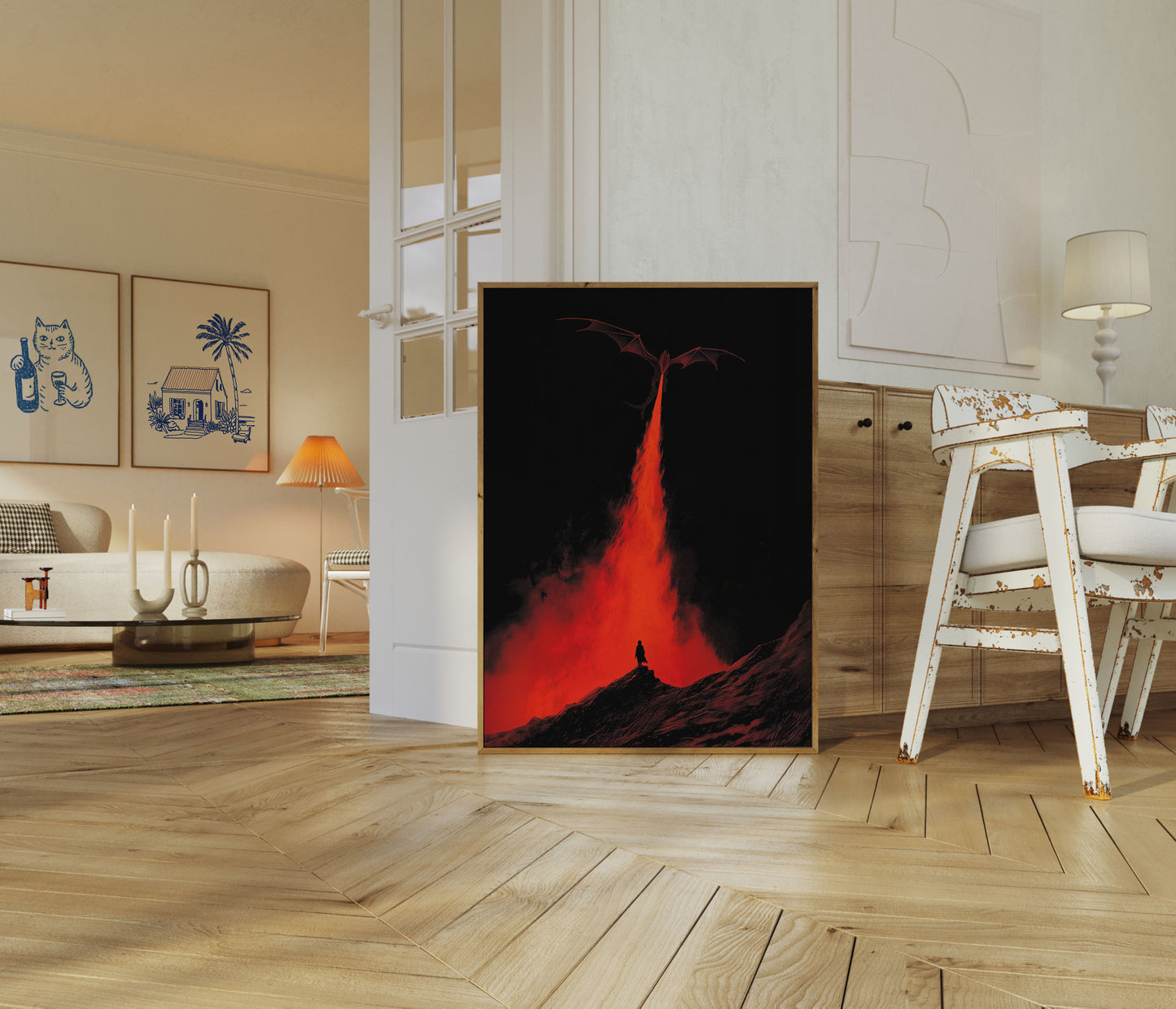 Póster de Fuego de Dragón Carmesí