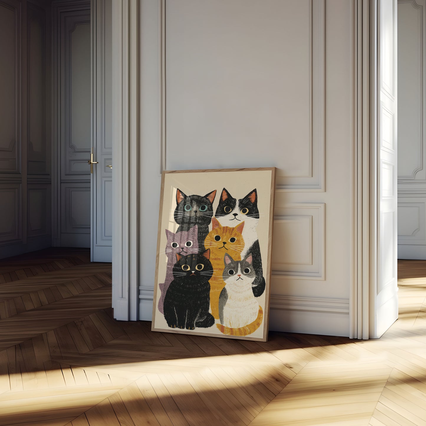 Colorful Cats Cluster Poster