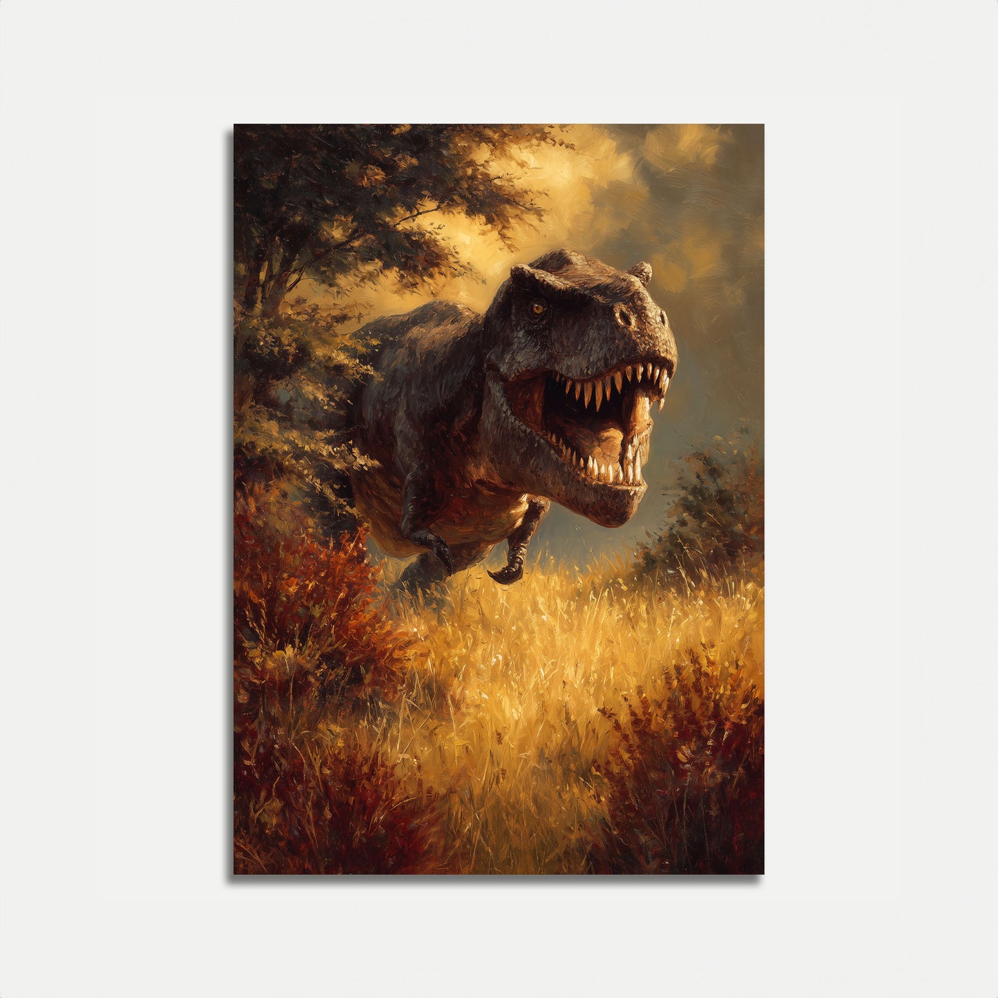 Póster de un depredador prehistórico feroz