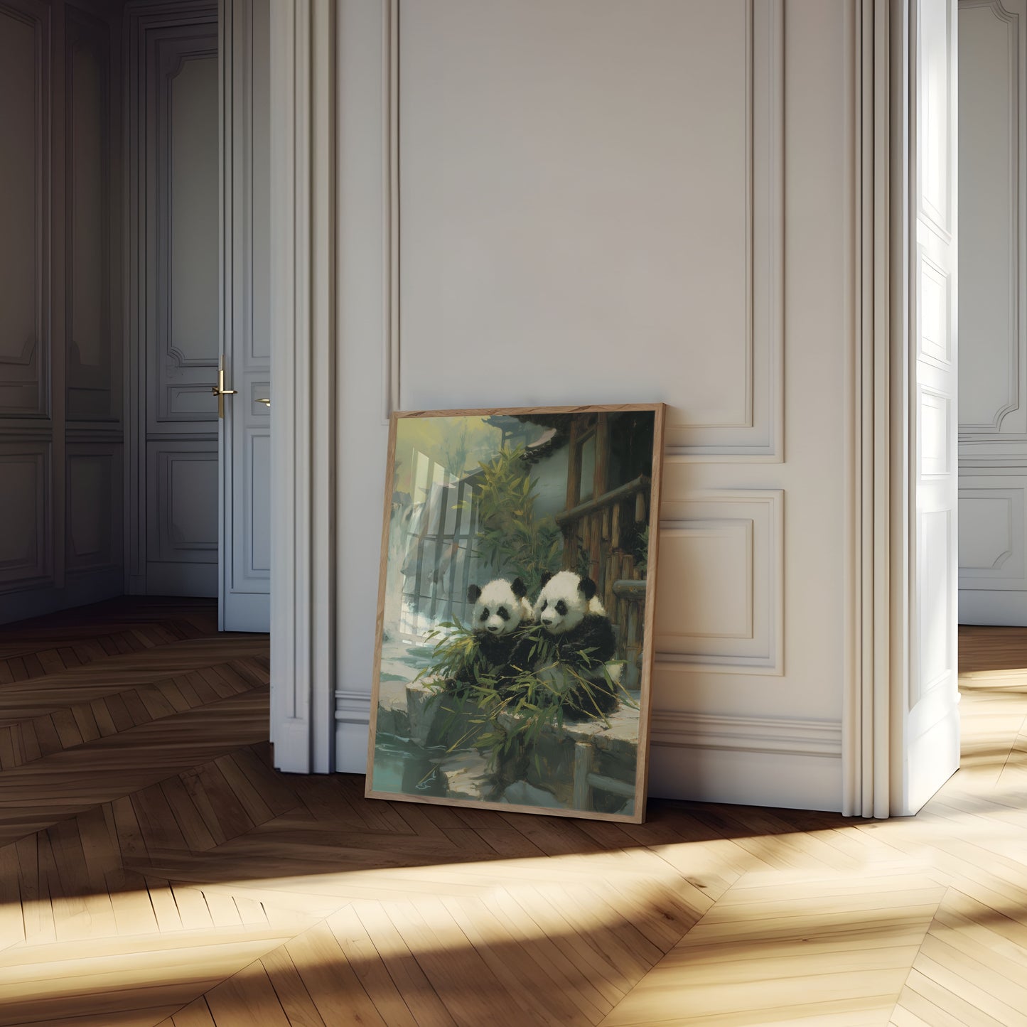 Serene Pandas Bamboo Sanctuary Poster