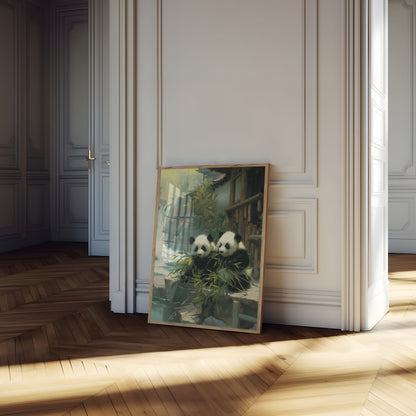 Serene Pandas Bamboo Sanctuary Poster