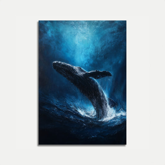 Poster Balena Megottera che Salta dall'Oceano