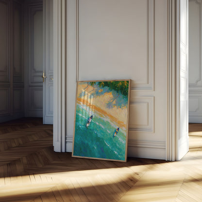 Aerial Beach Boats Paradise Poster