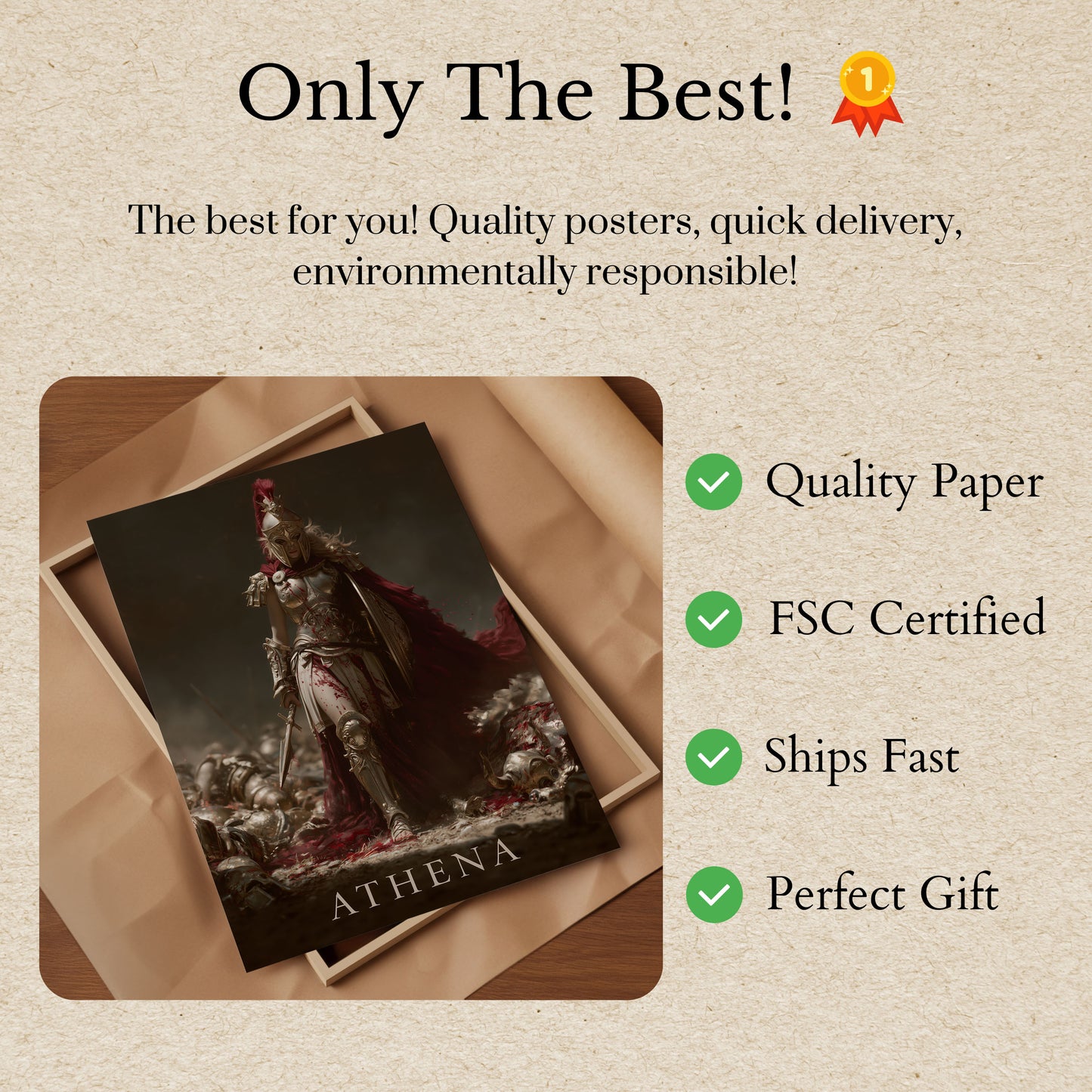 Athena Goddess of War Poster