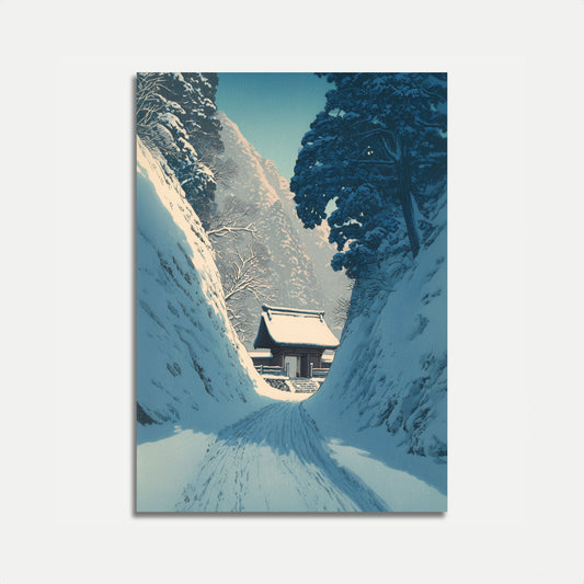 Fjelltemppel i Vinterstorm Plakat